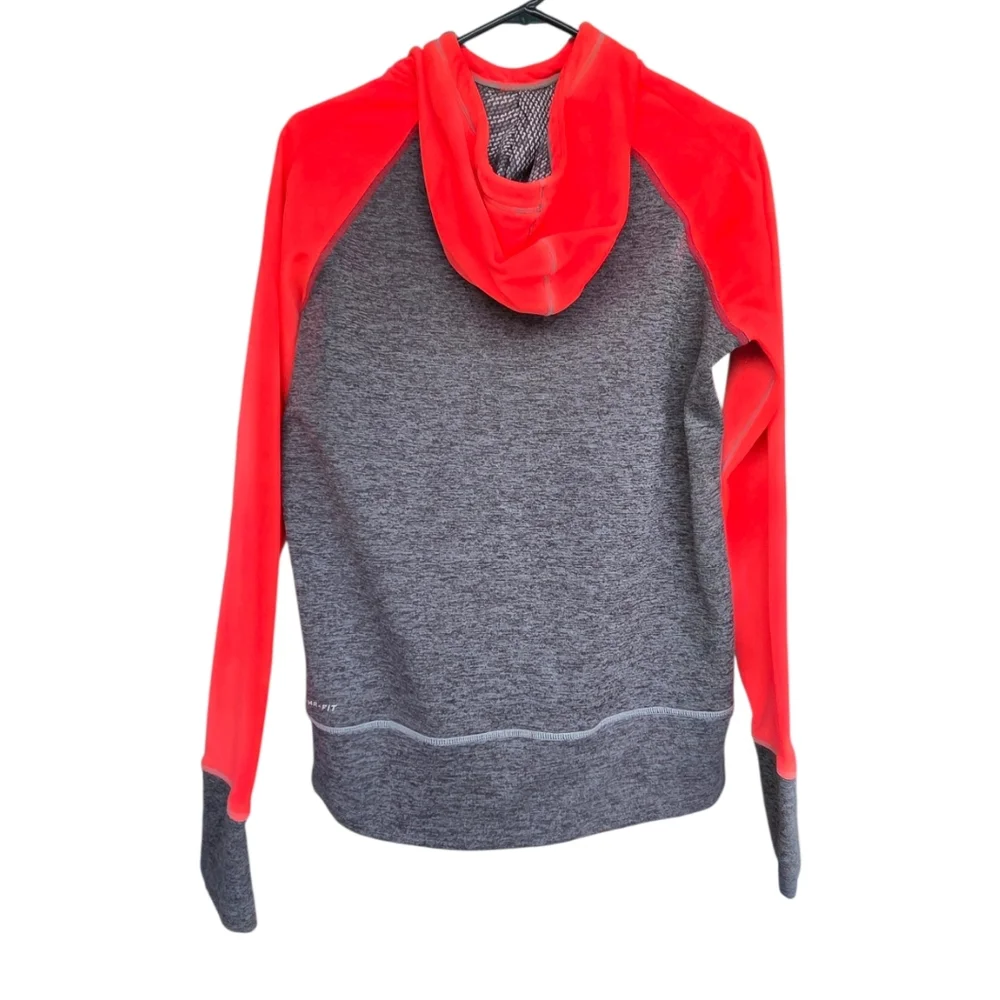 Nike Therma Fit Swoosh Training Pullover Hoodie Women's Medium Neon Pink Gray